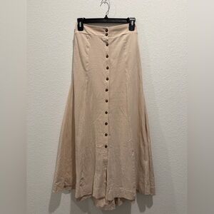 Free People FP Beach Jackie Midi beige Skirt Elastic Waistband